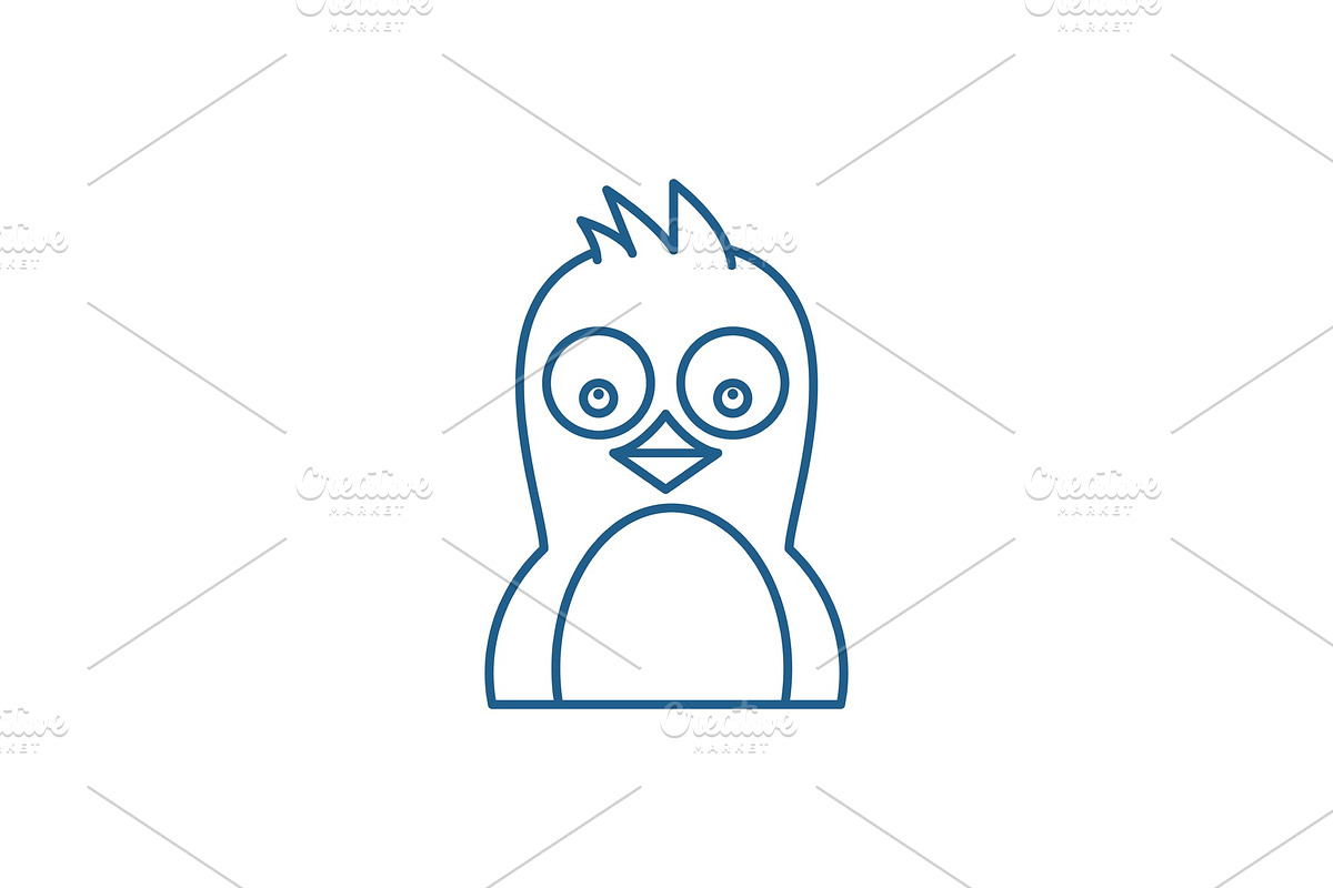 Cute penguin line icon concept. Cute in Illustrations - product preview 8