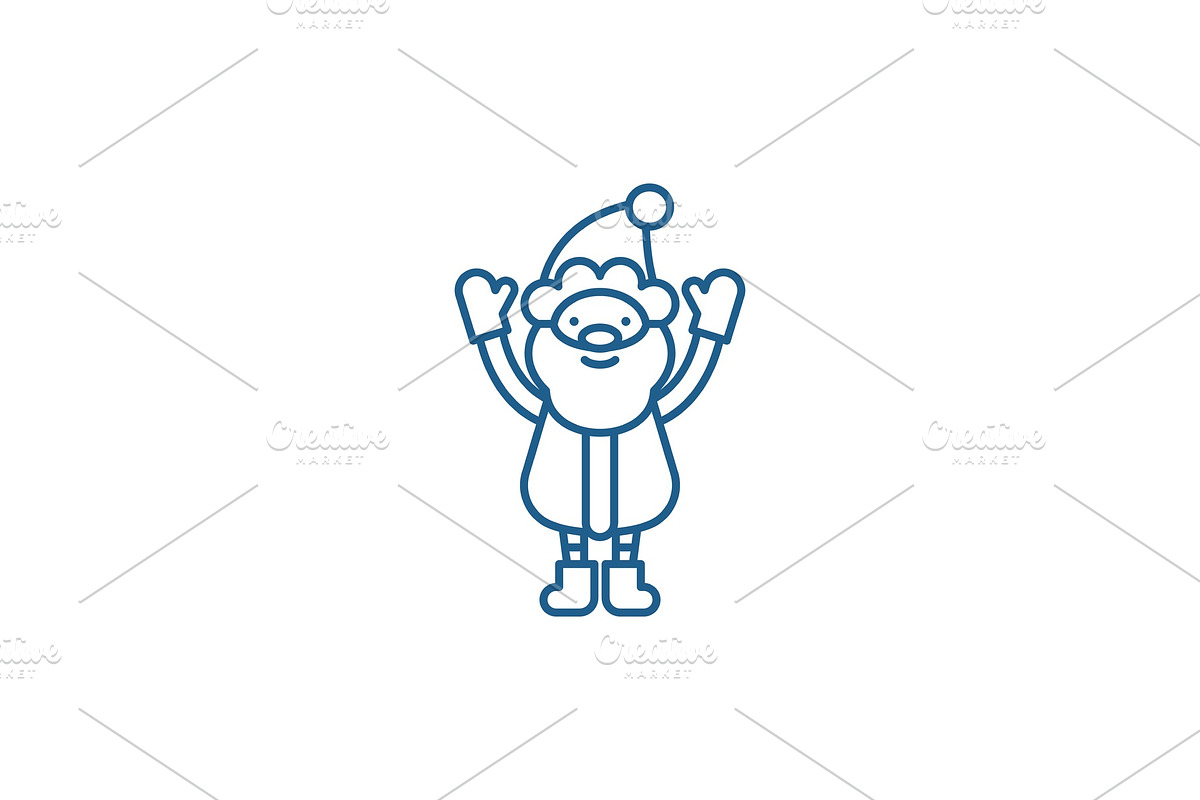Cute santa claus line icon concept in Objects - product preview 8