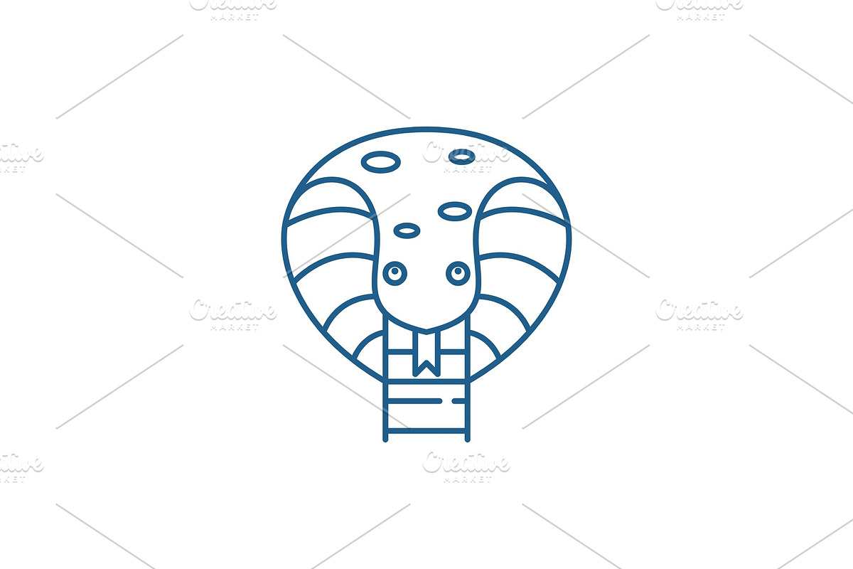 Cute snake line icon concept. Cute in Illustrations - product preview 8