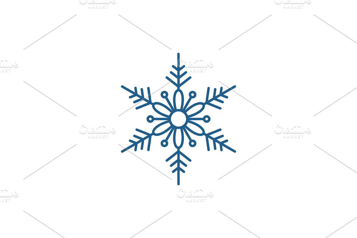 Cute snowflake line icon concept in Objects - product preview 8