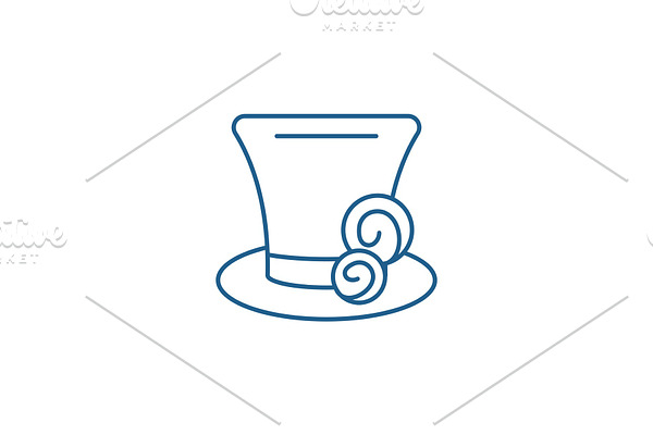 Cylinder hat line icon concept