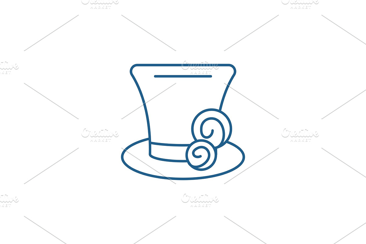 Cylinder hat line icon concept in Illustrations - product preview 8