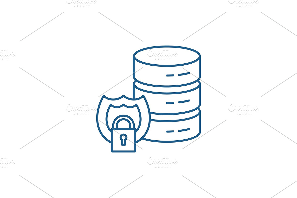 Data protection line icon concept in Illustrations - product preview 8