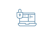 Data protection system line icon