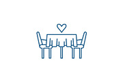 Date in the restaurant line icon