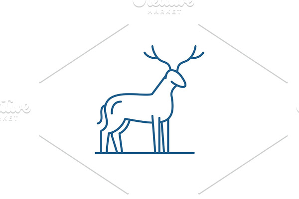 Deer line icon concept. Deer flat
