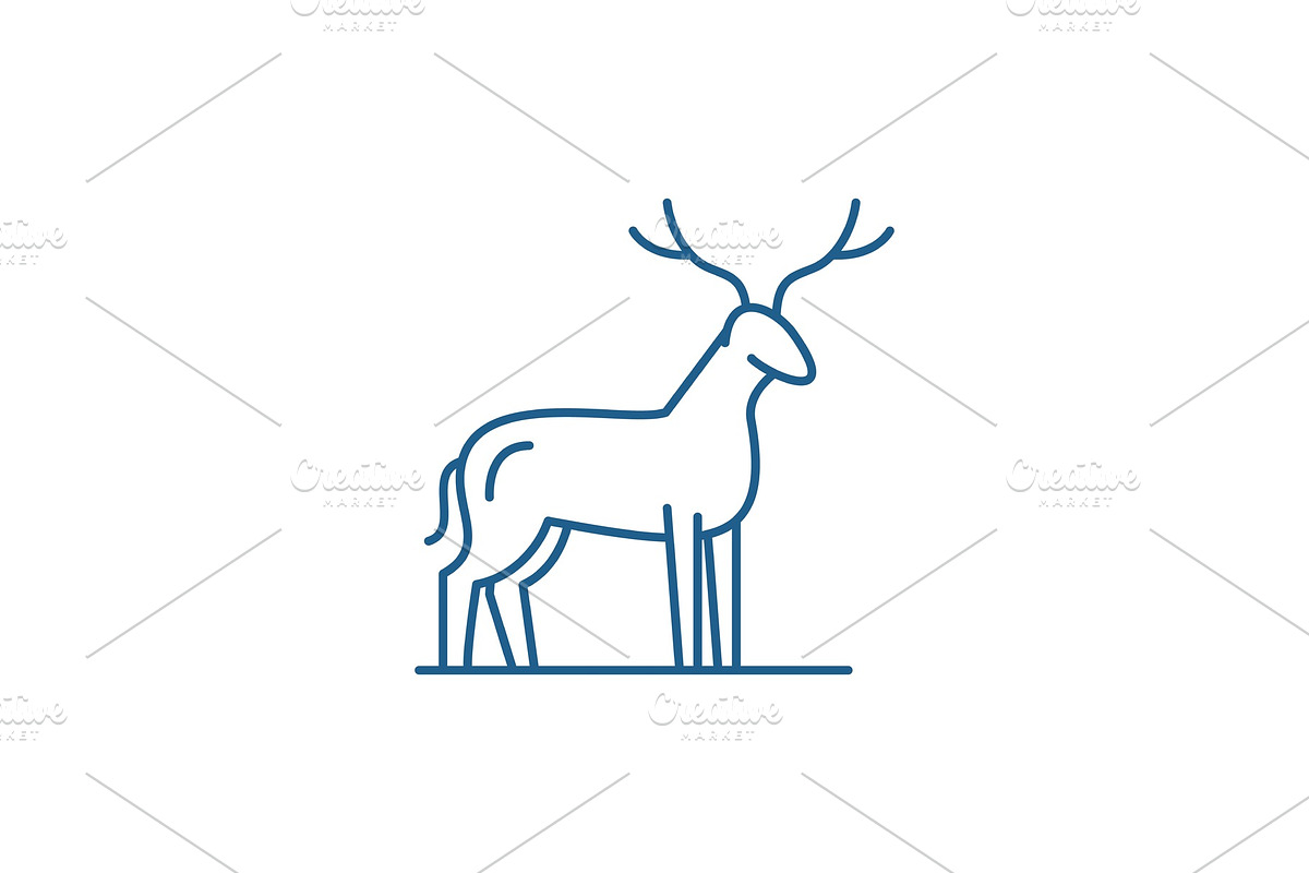 Deer line icon concept. Deer flat in Illustrations - product preview 8
