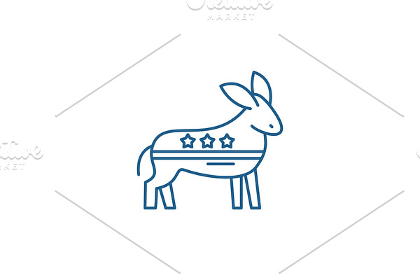 Democratic ass line icon concept