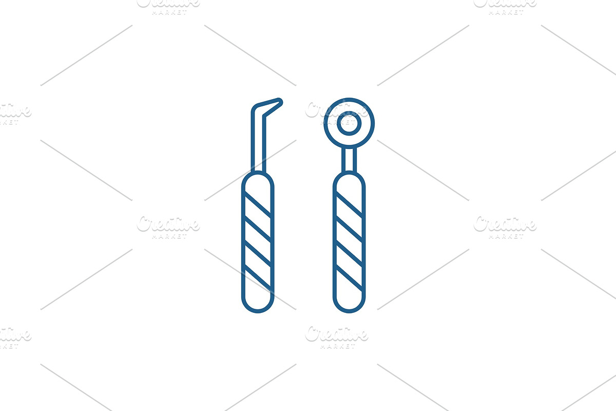 Dental instruments line icon concept in Objects - product preview 8
