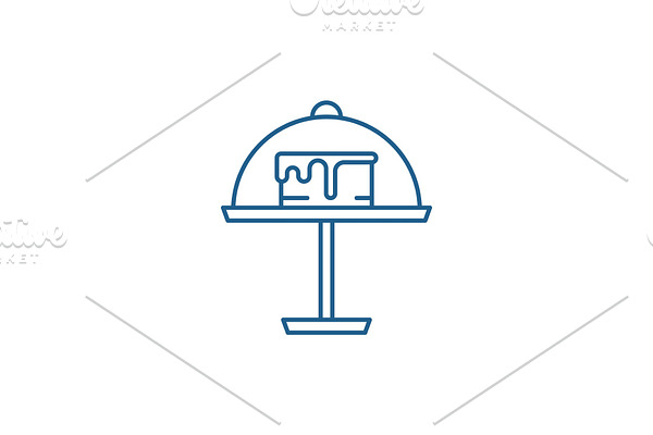 Dessert shop line icon concept
