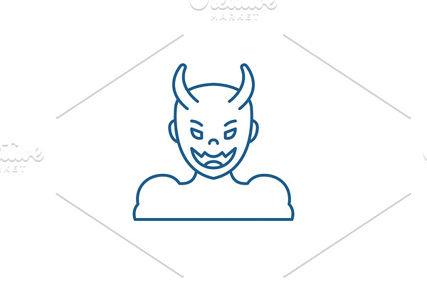 Devil line icon concept. Devil flat