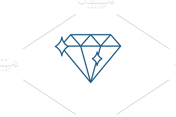 Diamond line icon concept. Diamond