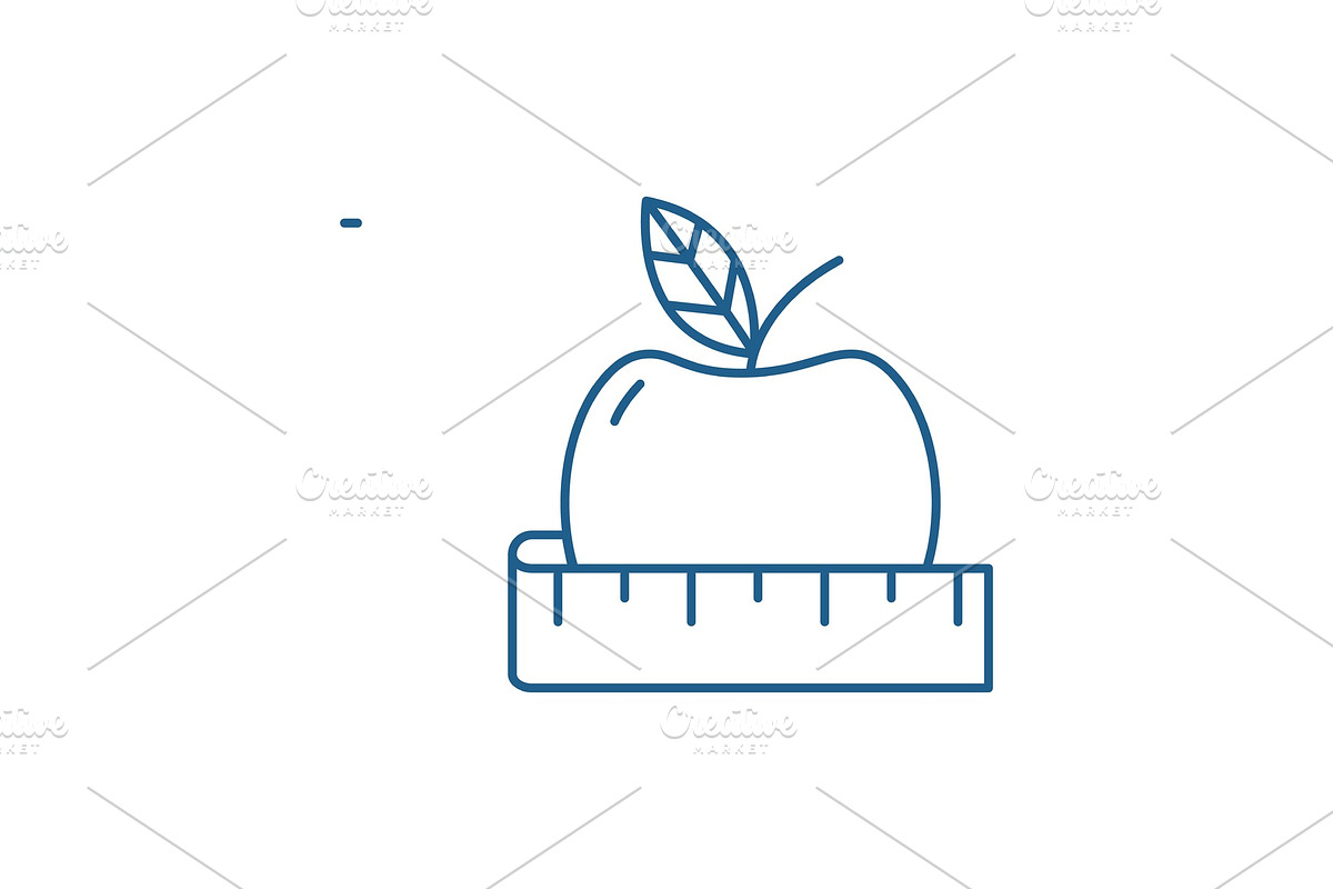 Diet line icon concept. Diet flat in Illustrations - product preview 8