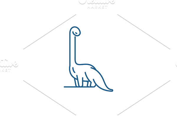 Diplodocus line icon concept