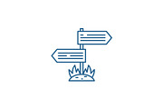 Directions of the road line icon