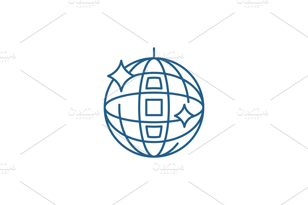 Disco ball line icon concept. Disco in Illustrations - product preview 8