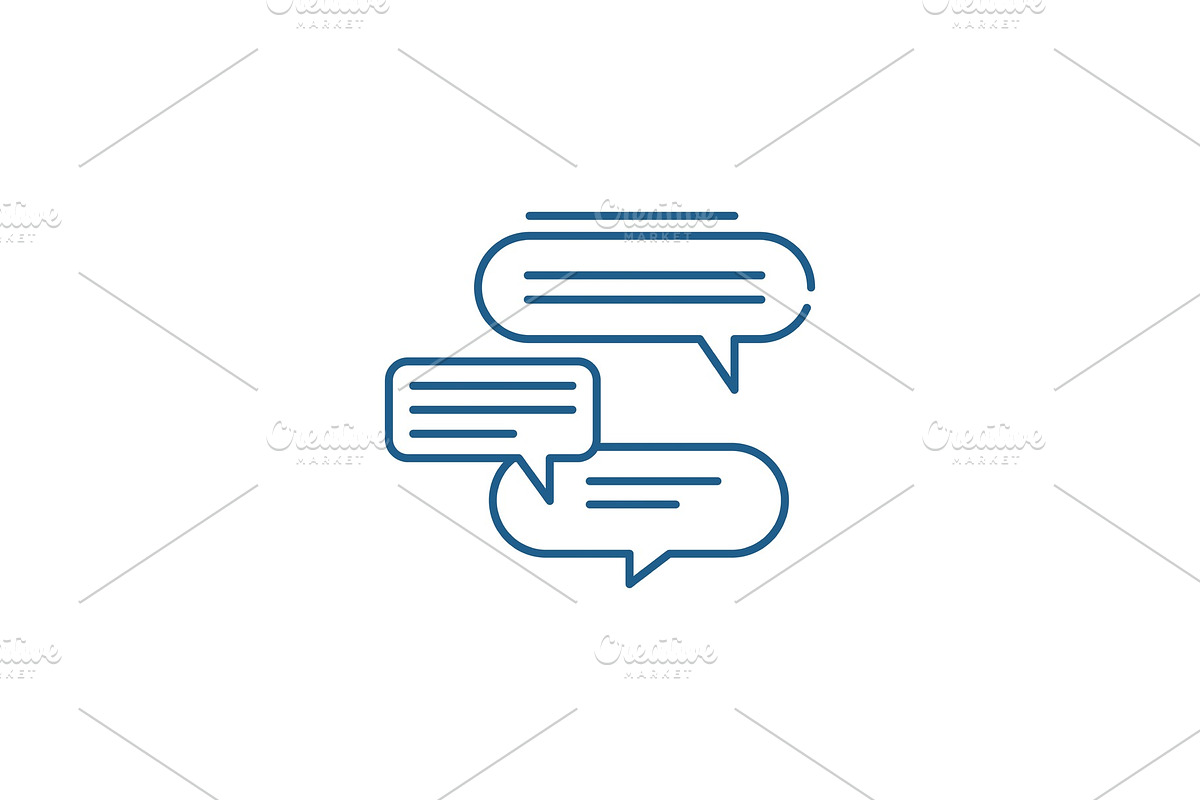 Discussion line icon concept in Illustrations - product preview 8