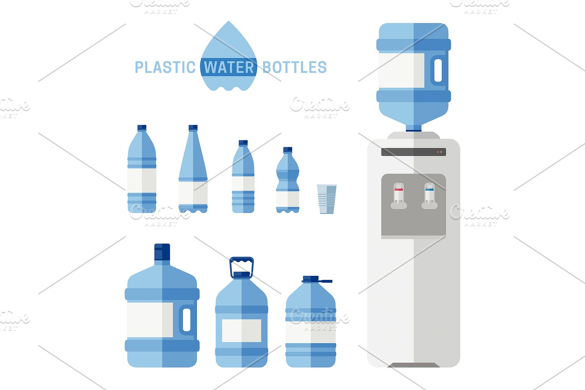 Plastic water bottles in Objects - product preview 8
