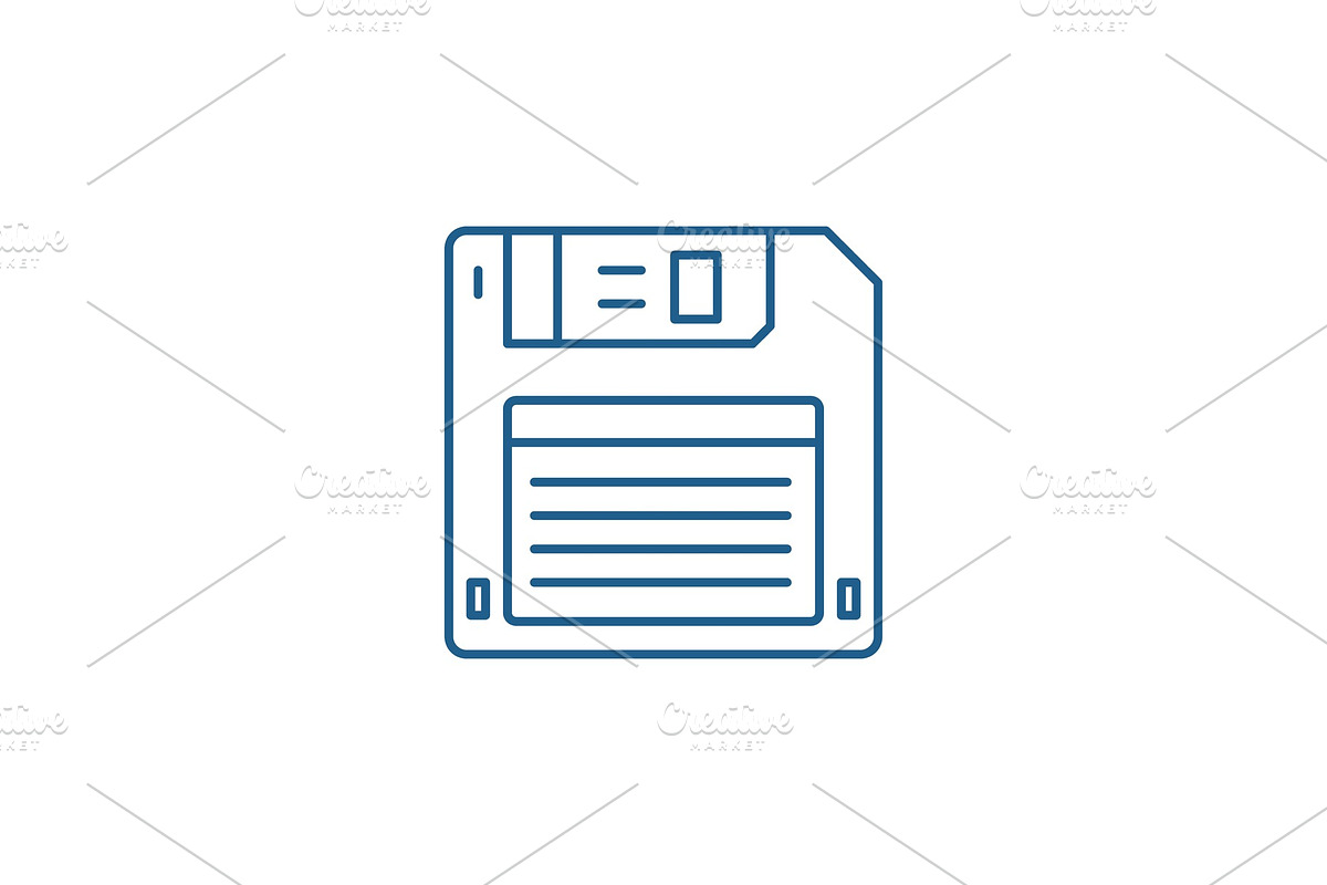 Diskette line icon concept. Diskette in Illustrations - product preview 8