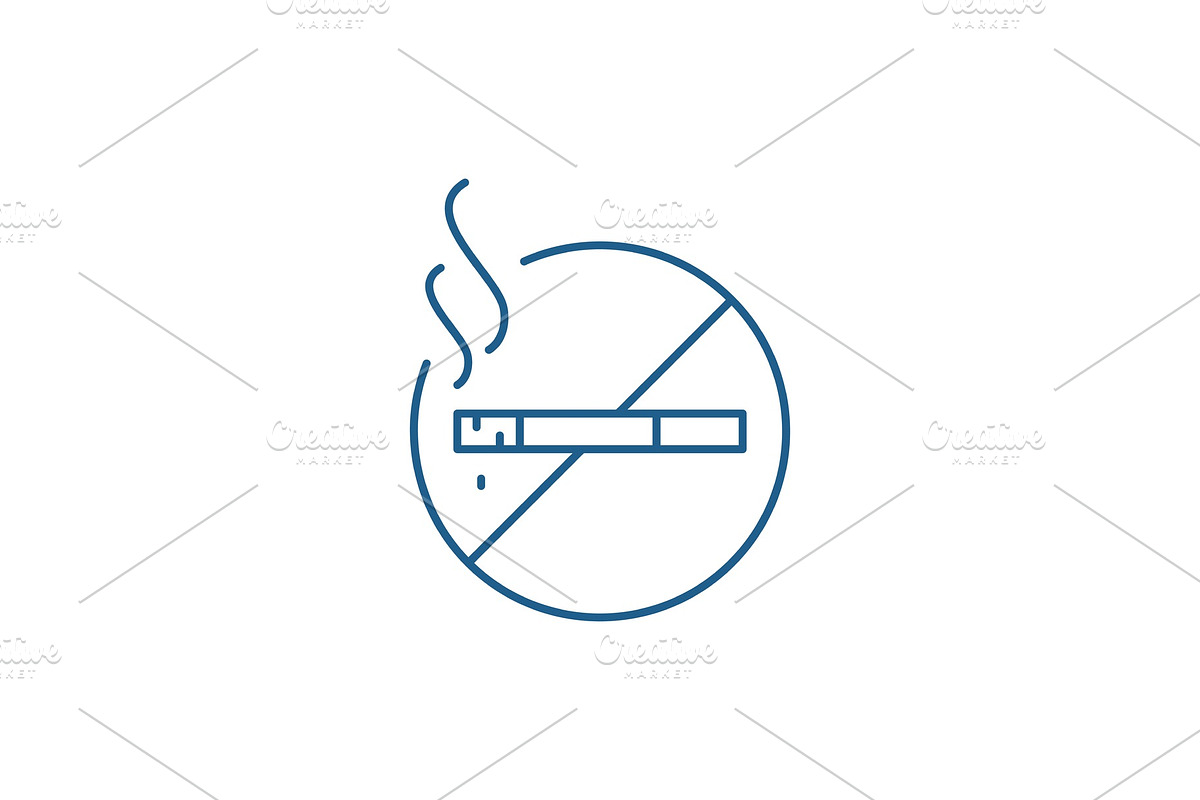 Do not smoke line icon concept. Do in Objects - product preview 8