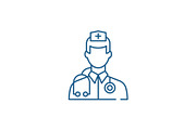 Doctor line icon concept. Doctor