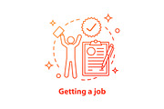 Job getting concept icon