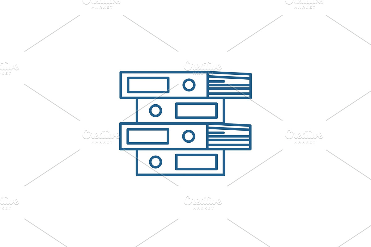 Document folders line icon concept in Illustrations - product preview 8