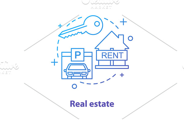 Real estate services concept icon