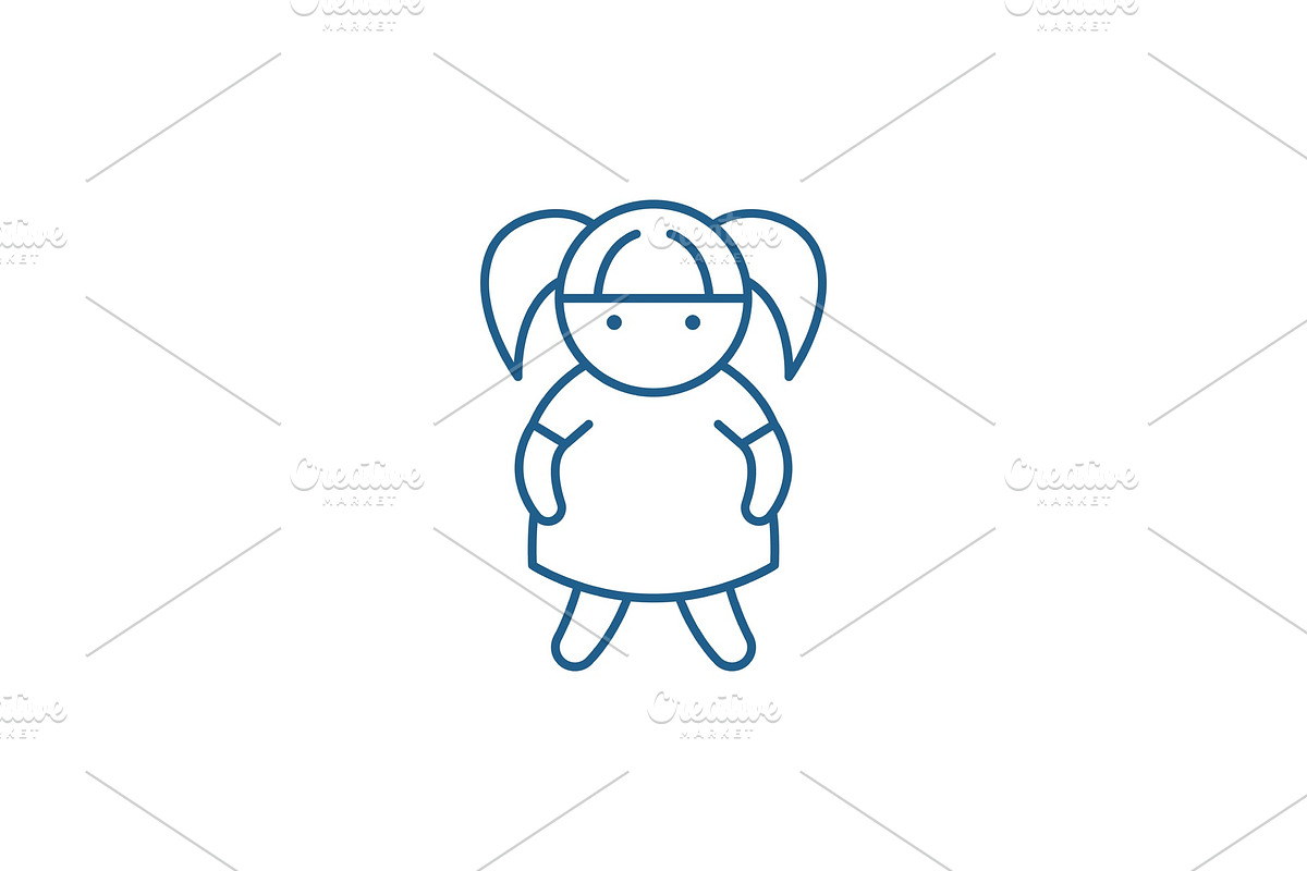 Doll line icon concept. Doll flat in Textures - product preview 8