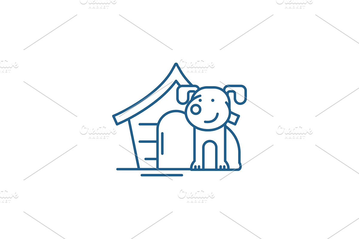 Domestic dog line icon concept in Illustrations - product preview 8