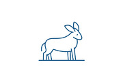 Donkey line icon concept. Donkey