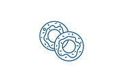 Donuts line icon concept. Donuts