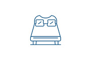 Double bed line icon concept. Double