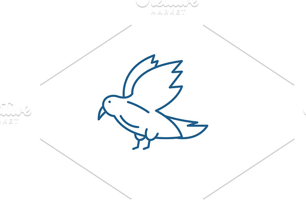 Dove line icon concept. Dove flat