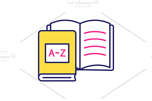 Foreign language learning books icon