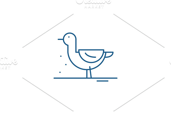 Duck line icon concept. Duck flat