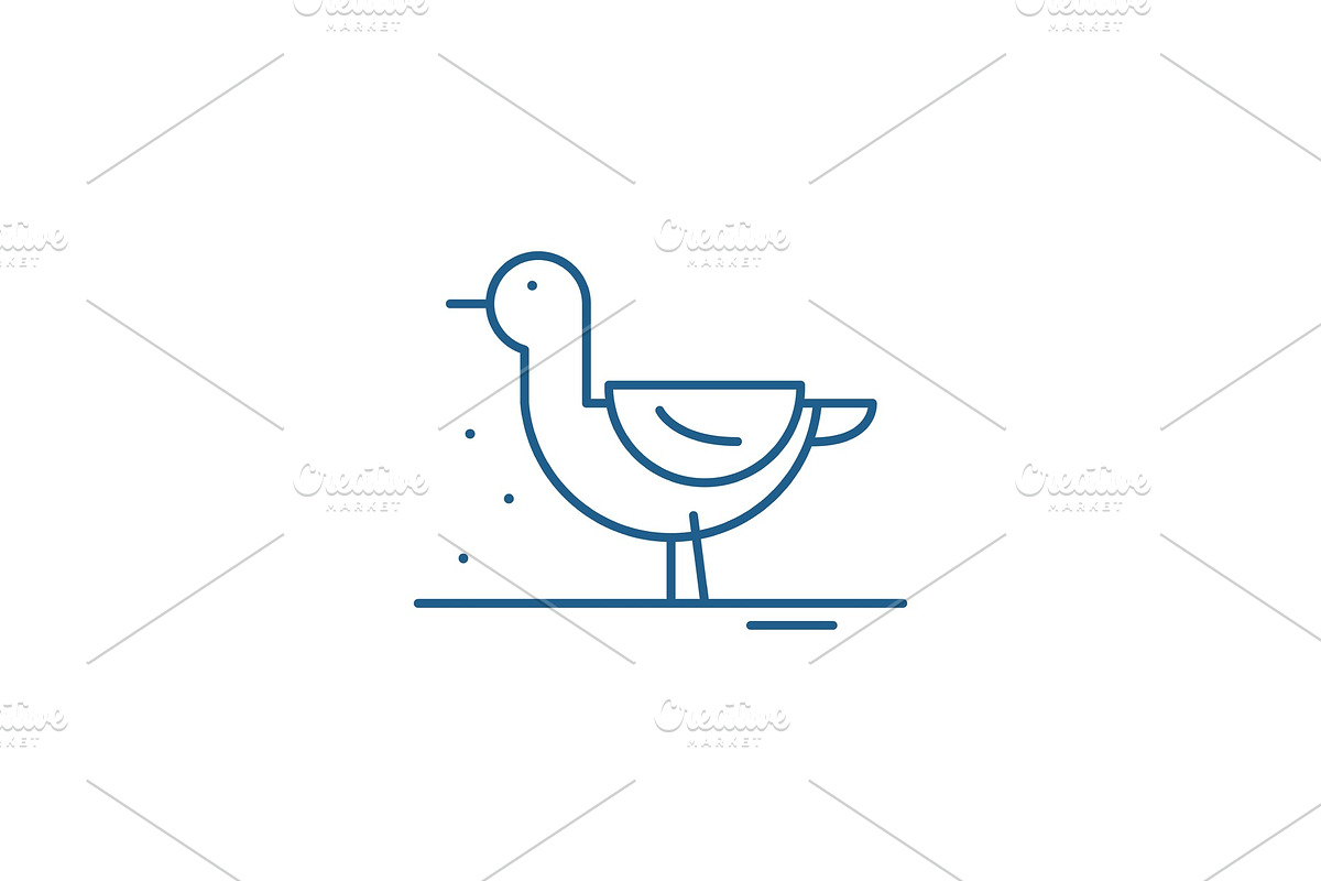 Duck line icon concept. Duck flat in Illustrations - product preview 8