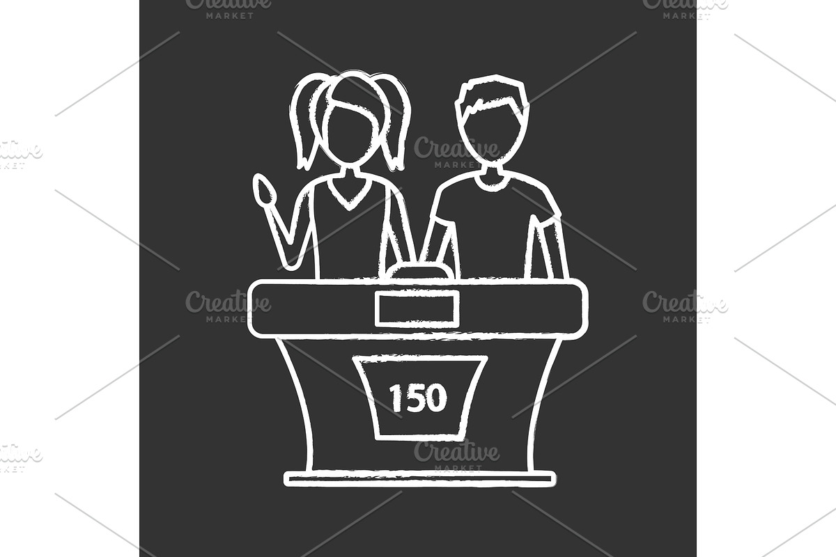 Quiz bowl chalk icon in Icons - product preview 8