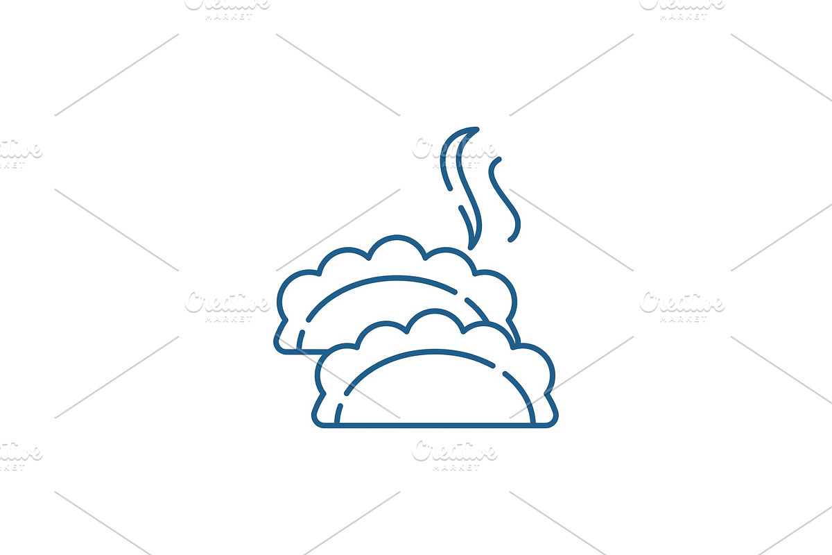Dumplings line icon concept in Illustrations - product preview 8