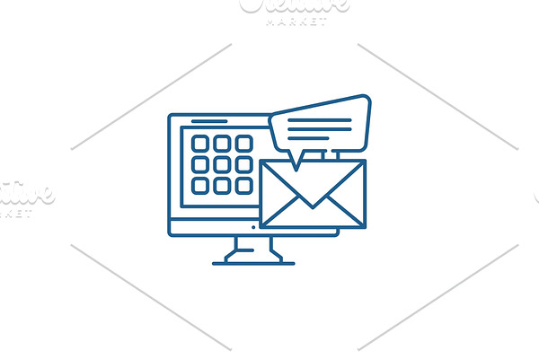 E mail line icon concept. E mail