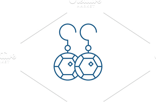 Earring line icon concept. Earring
