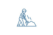 Earthworks line icon concept
