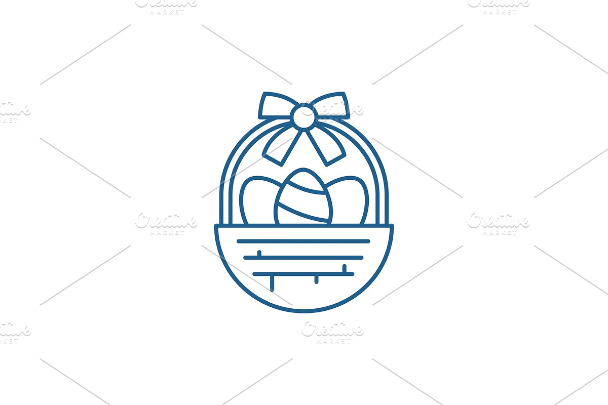 Easter basket line icon concept in Objects - product preview 8
