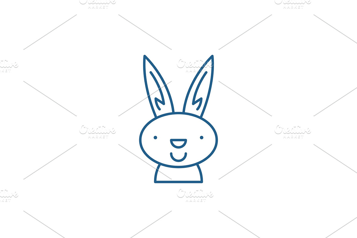 Easter bunny line icon concept in Objects - product preview 8