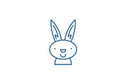 Easter bunny line icon concept