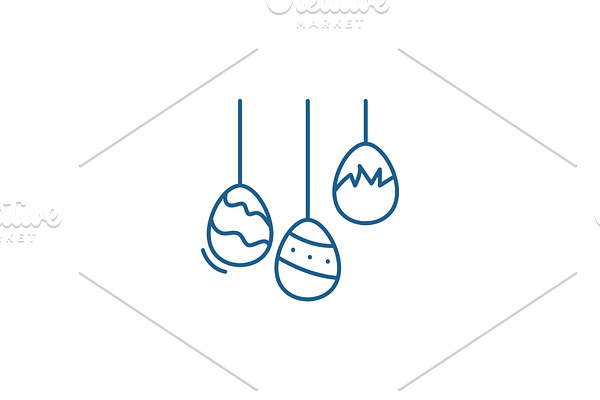 Easter eggs line icon concept