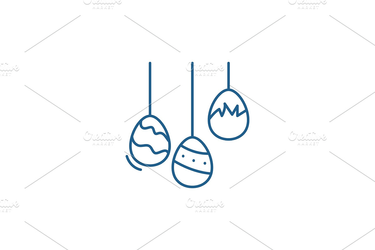 Easter eggs line icon concept in Objects - product preview 8