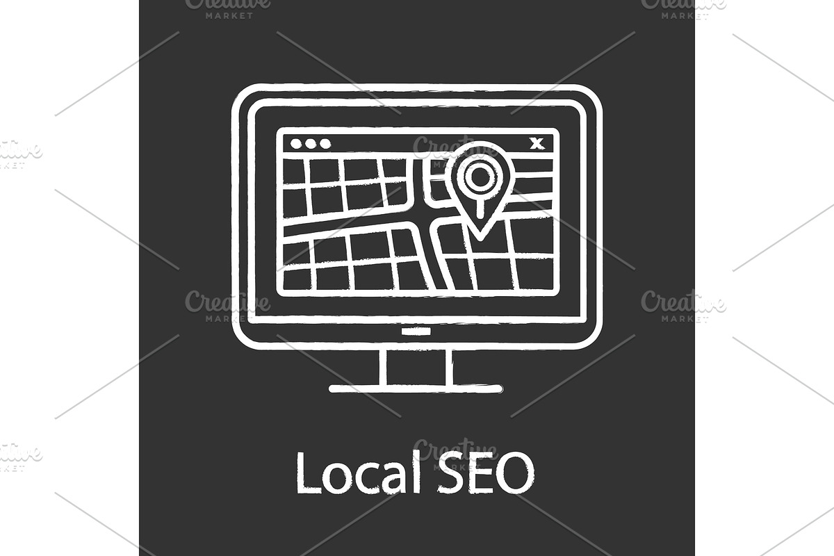 Local SEO chalk icon in Icons - product preview 8