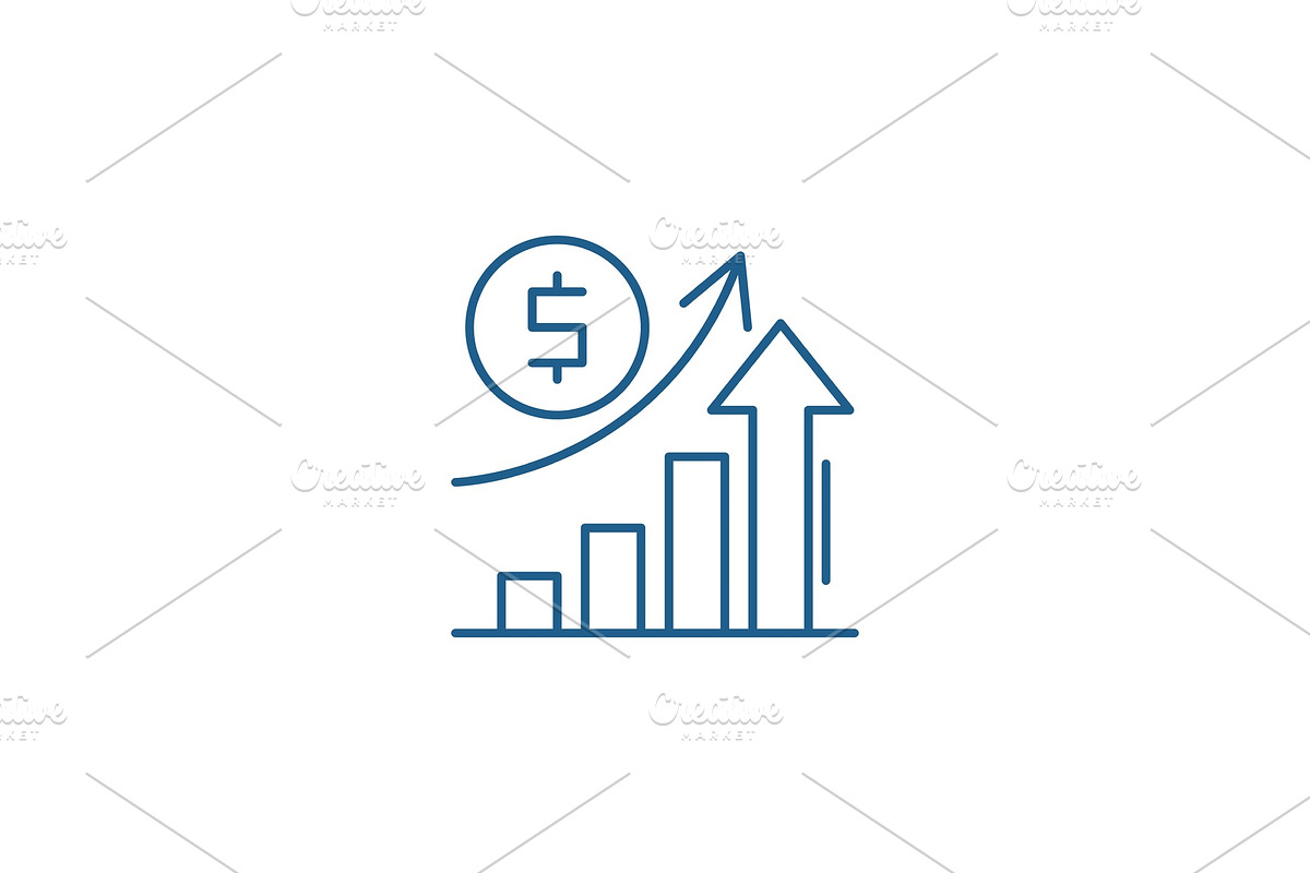 Economic growth line icon concept in Illustrations - product preview 8