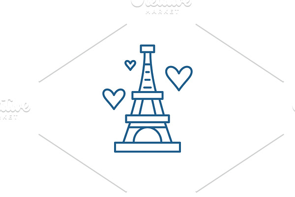 Eiffel tower line icon concept